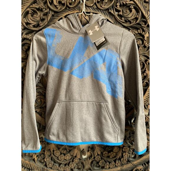 NWT Under Armour Boy’s Small Hoodie Pullover Highlight Printed Sweatshirt $40 - Picture 1 of 7